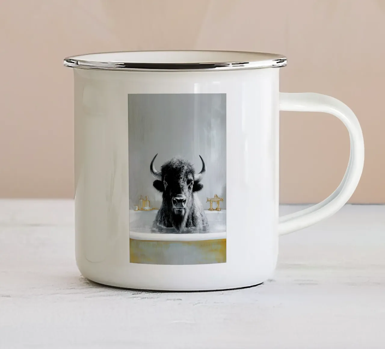 Il bisonte fa il bagno tazza in smalto da Aqualine