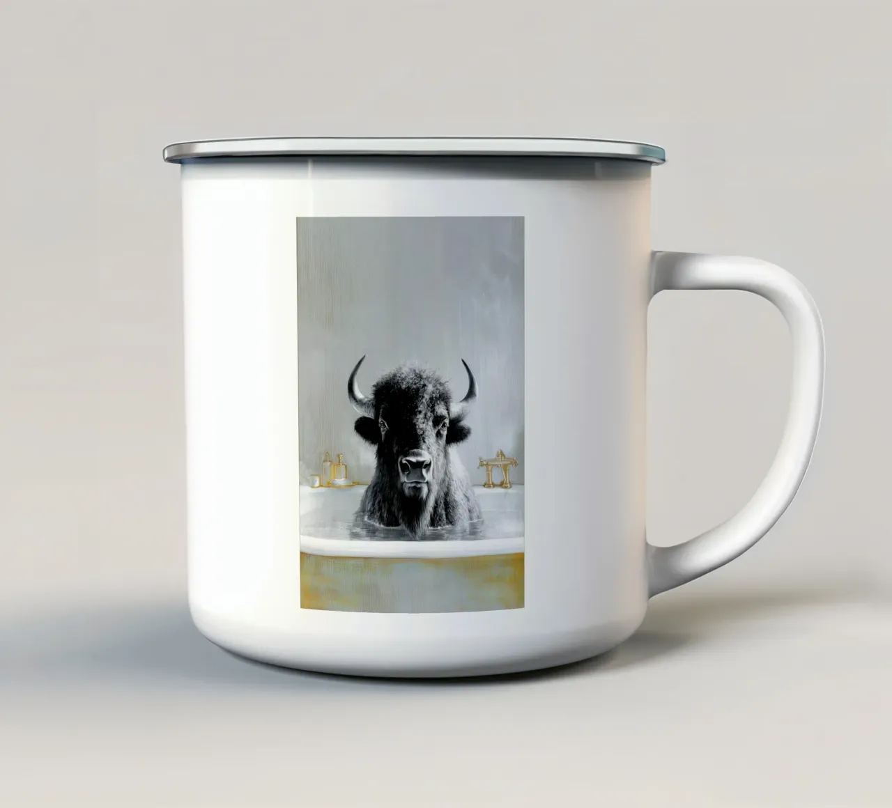 Il bisonte fa il bagno tazza in smalto da Aqualine