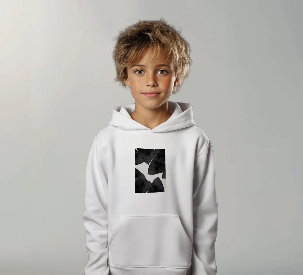 Foglia di banana in bianco e nero II felpa bambino con cappuccio da Orara Studio