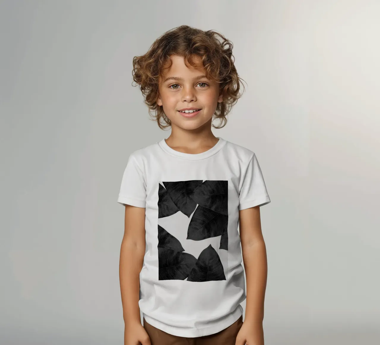 Foglia di banana in bianco e nero II t-shirt bambini da Orara Studio