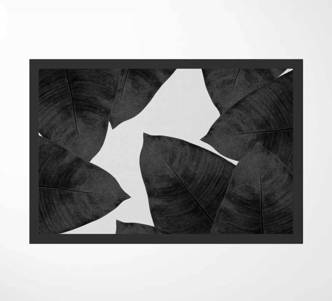 Foglia di banana in bianco e nero II zerbino da Orara Studio