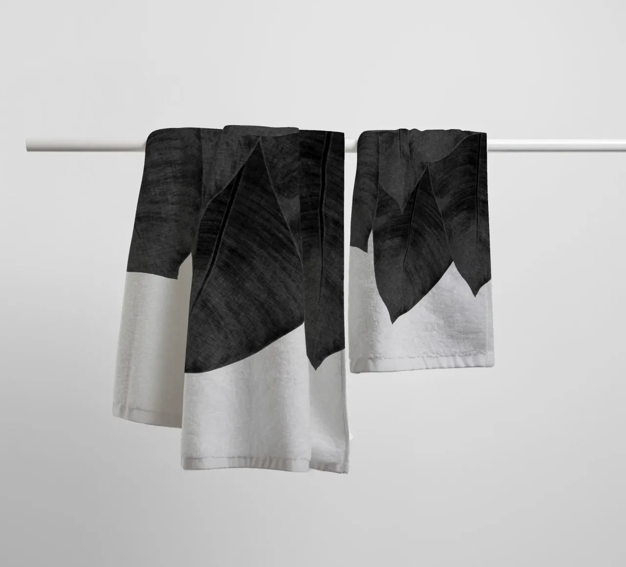 Banana Leaf Black & White III towel by Orara Studio