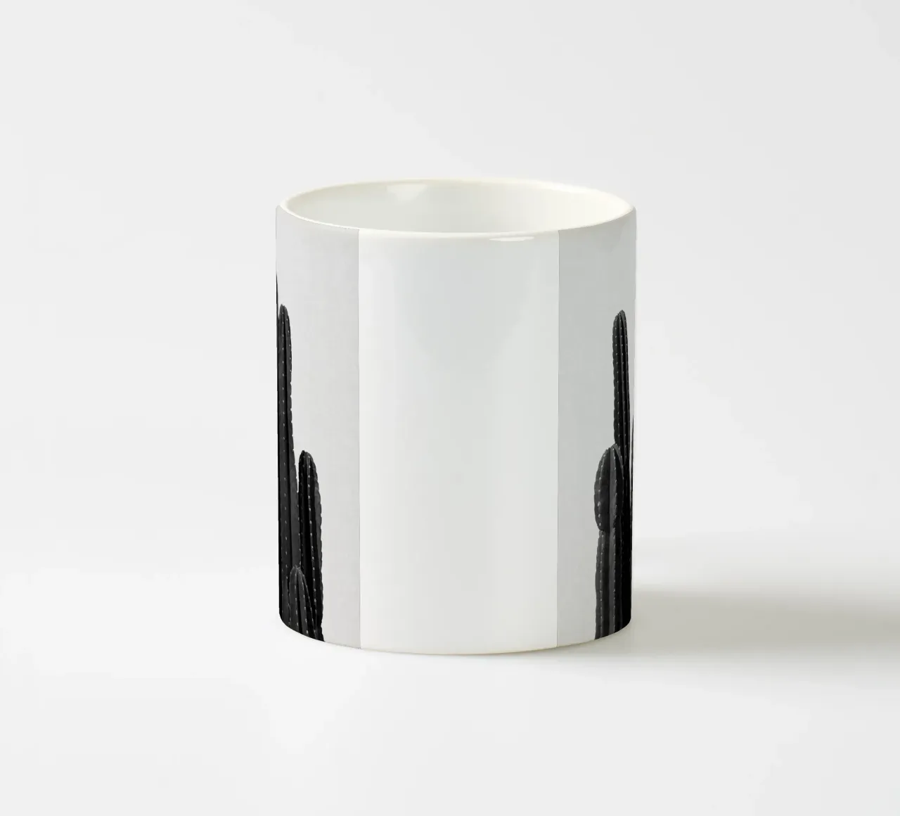 Cactus in bianco e nero tazza in ceramica da Orara Studio