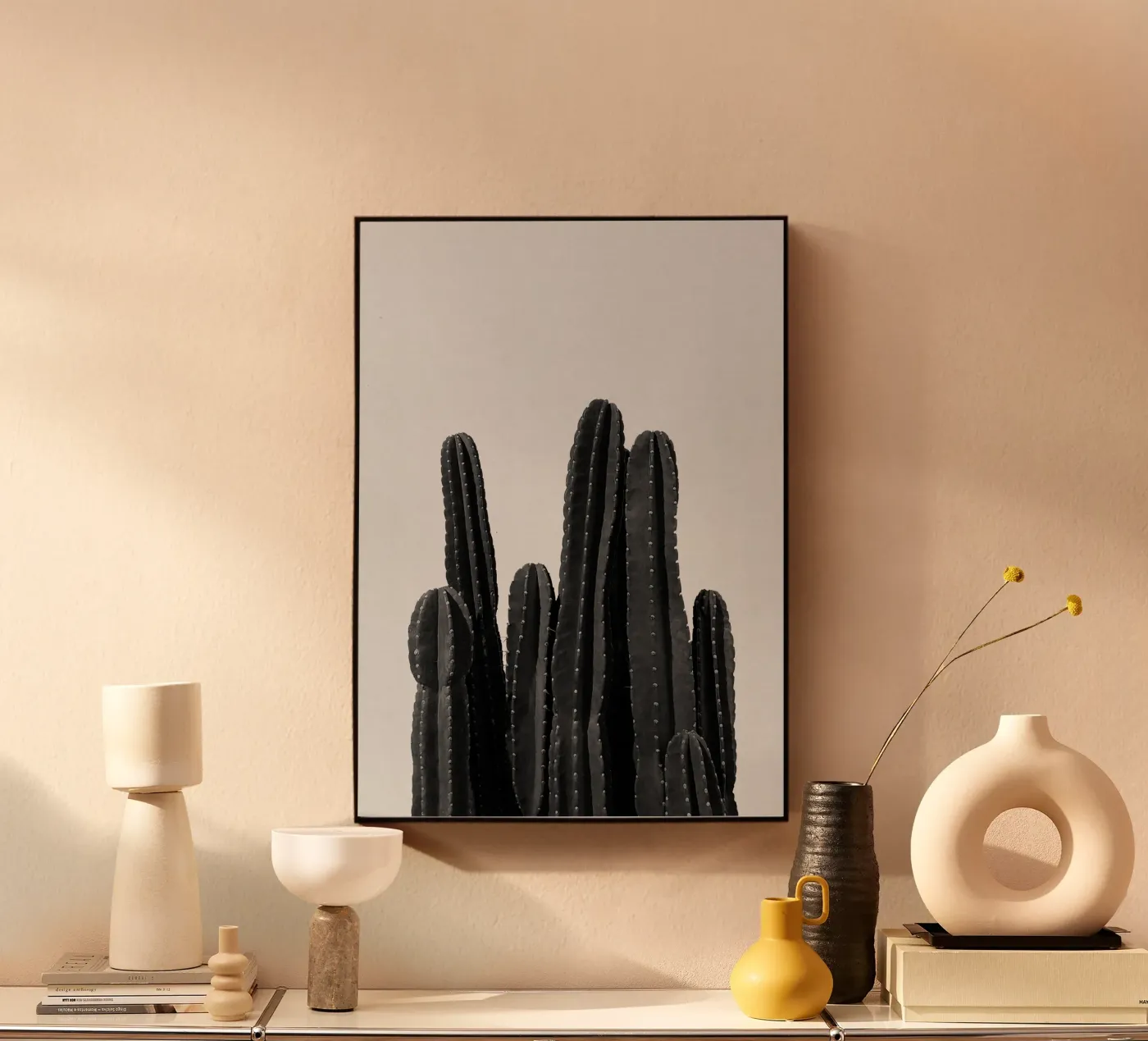 Cactus in bianco e nero plexiglass da Orara Studio