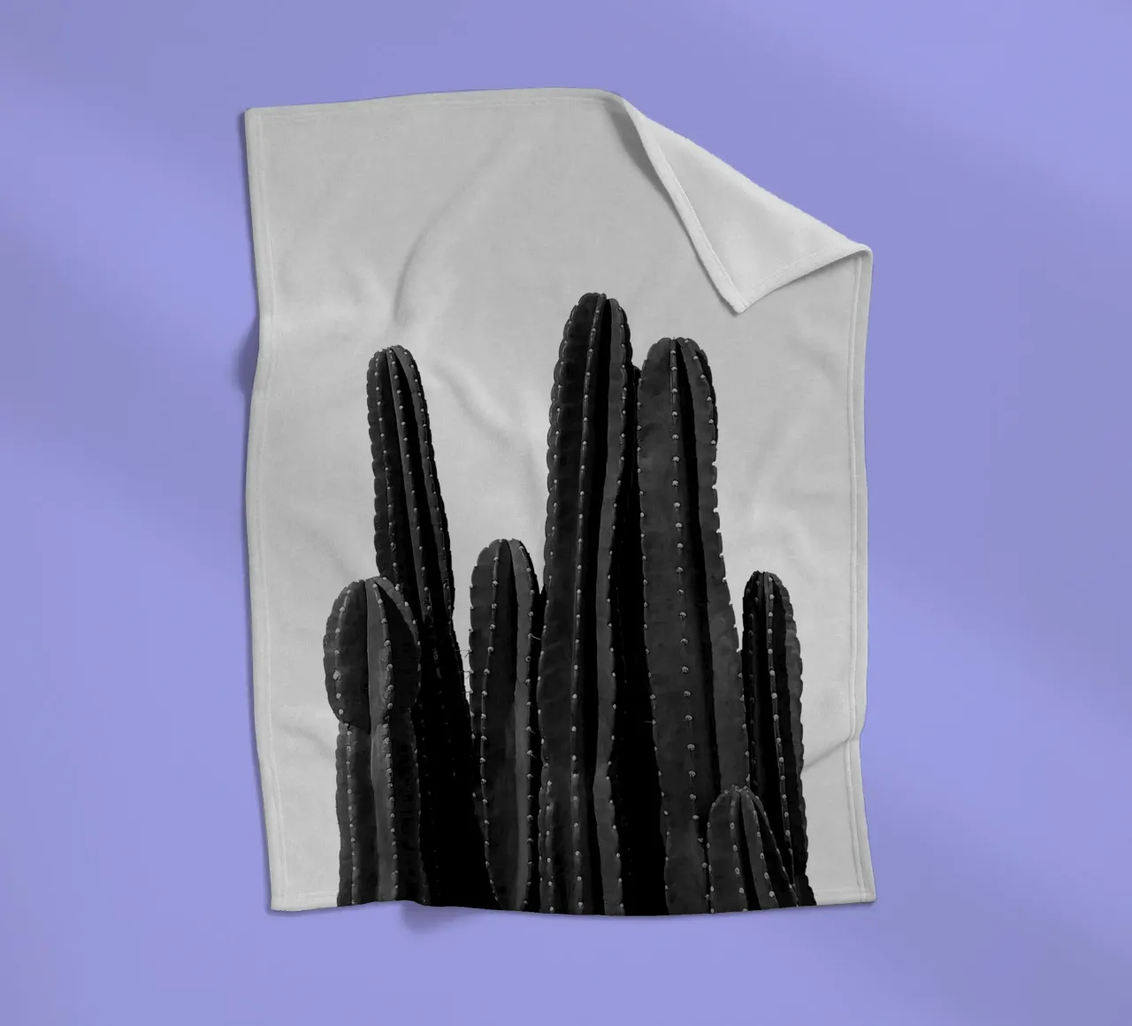 Cactus in bianco e nero coperta in pile da Orara Studio