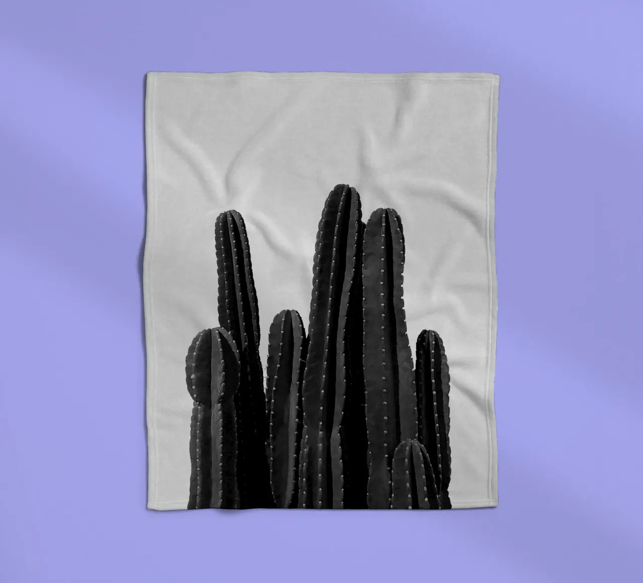 Cactus in bianco e nero coperta in pile da Orara Studio