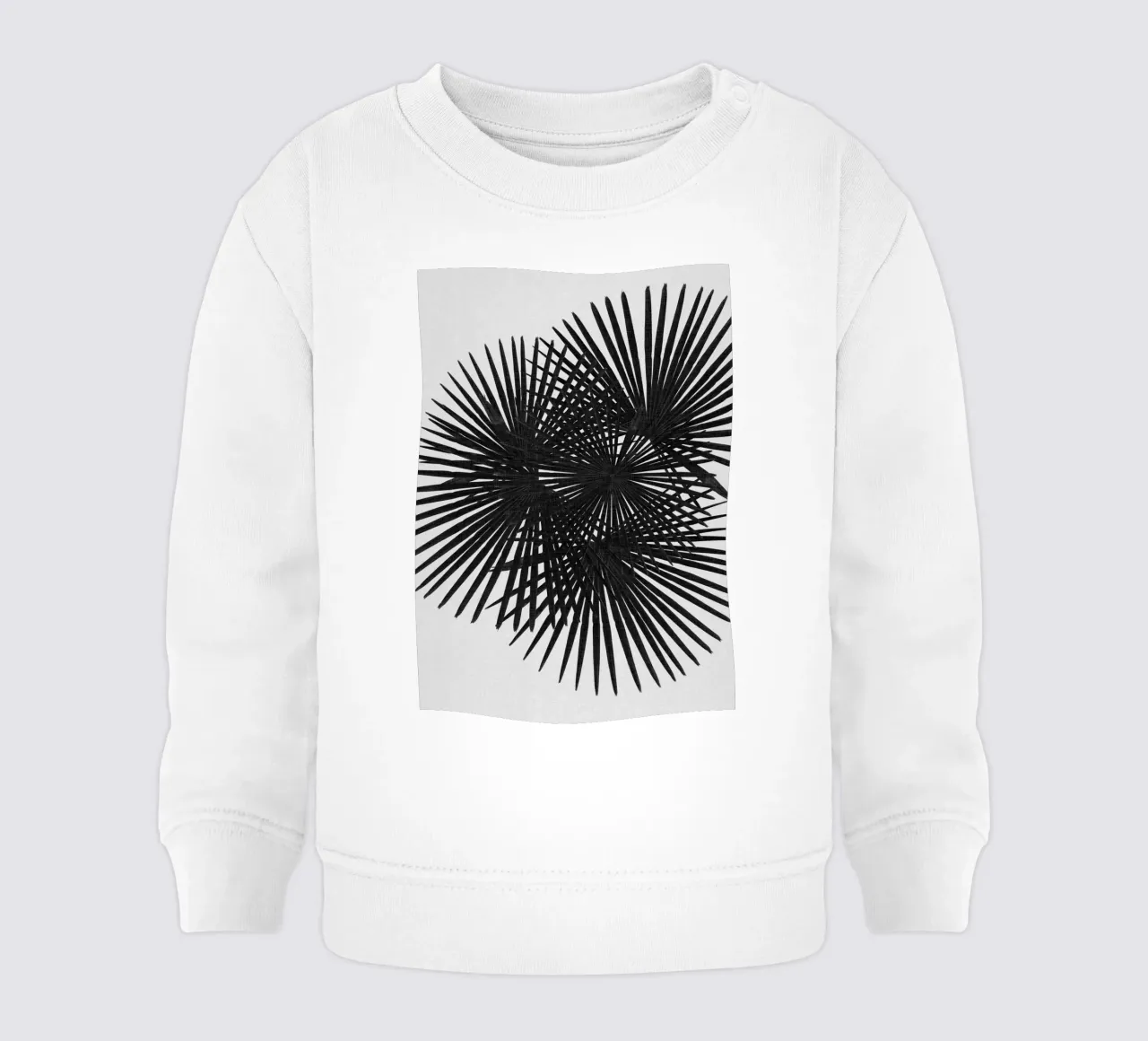 Ventaglio Palm in bianco e nero felpa neonato da Orara Studio
