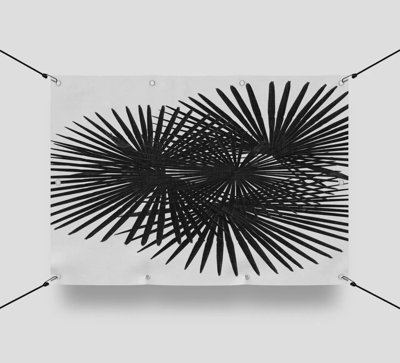 Ventaglio Palm in bianco e nero telo in pvc da Orara Studio