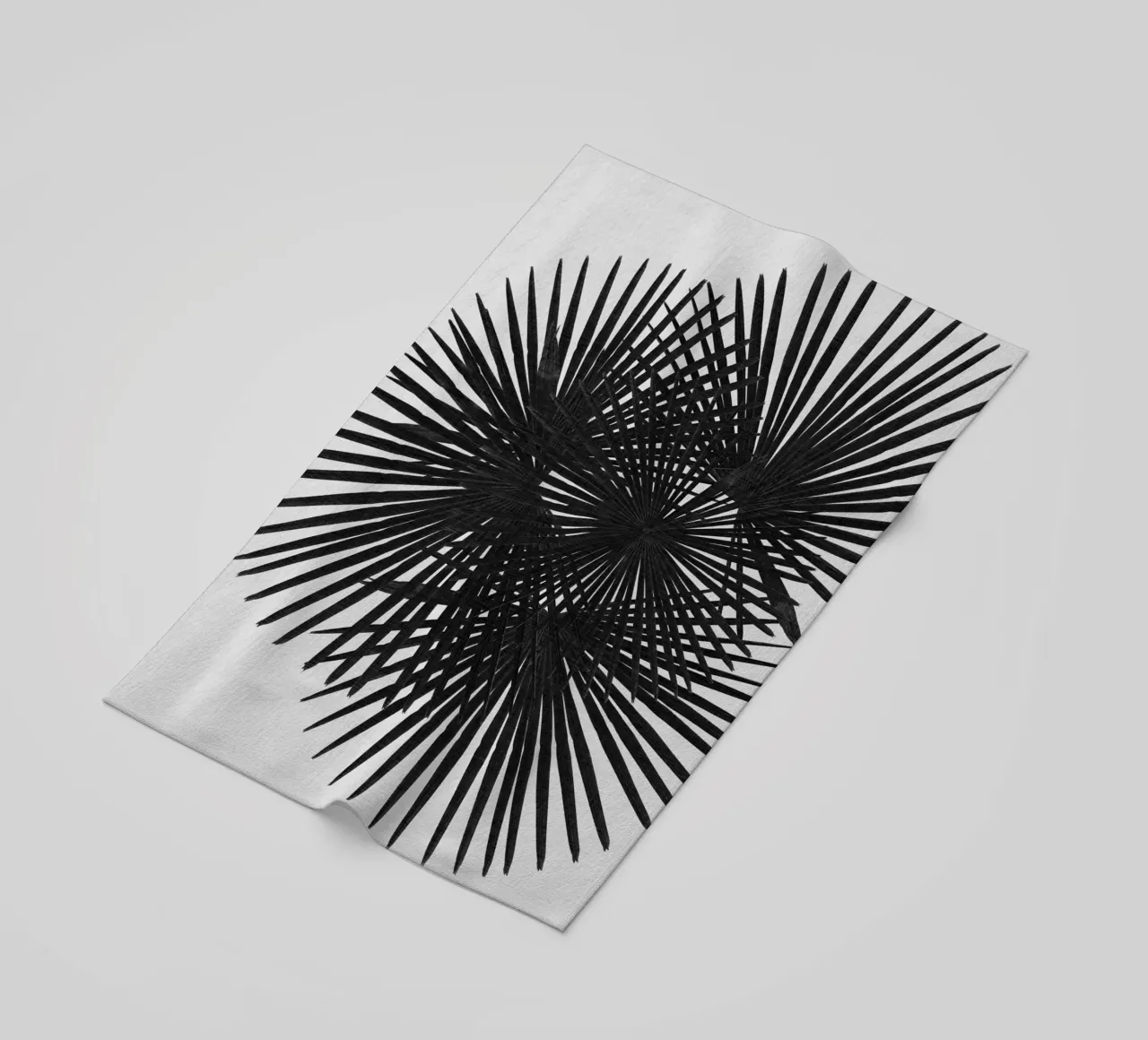 Ventaglio Palm in bianco e nero telo mare da Orara Studio