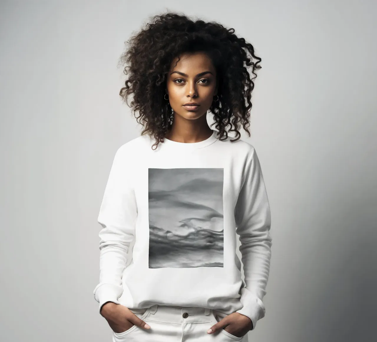 Cloud pattern sweatshirt by Fjöllart