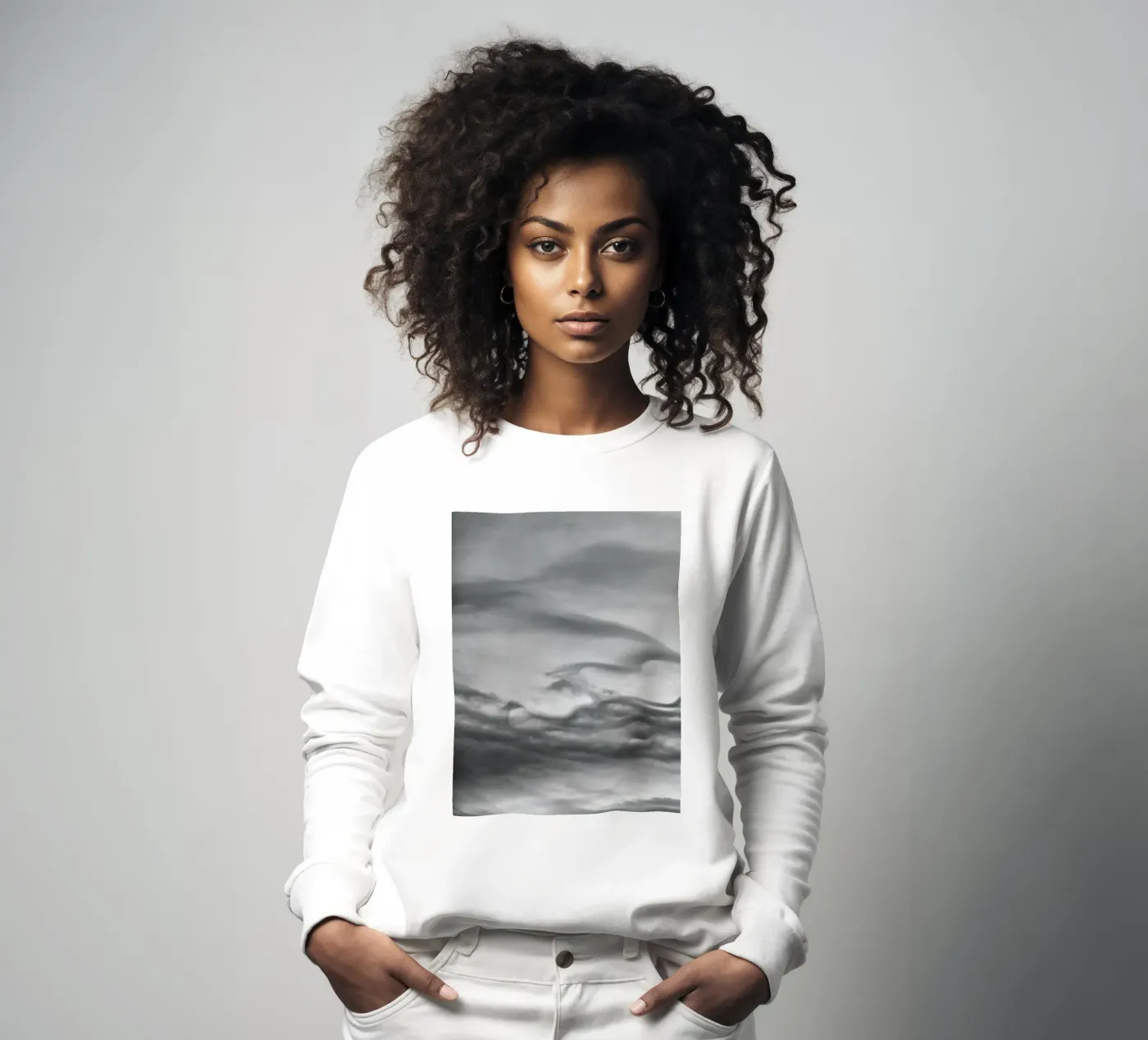 Wolkenmuster Sweatshirt von Fjöllart