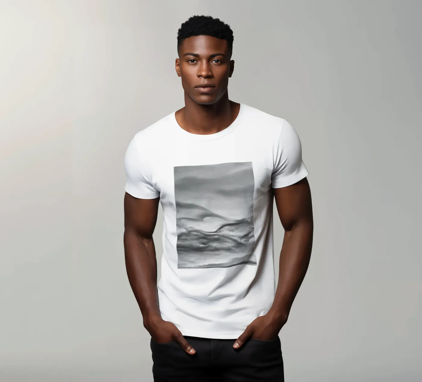 Cloud pattern t-shirt by Fjöllart