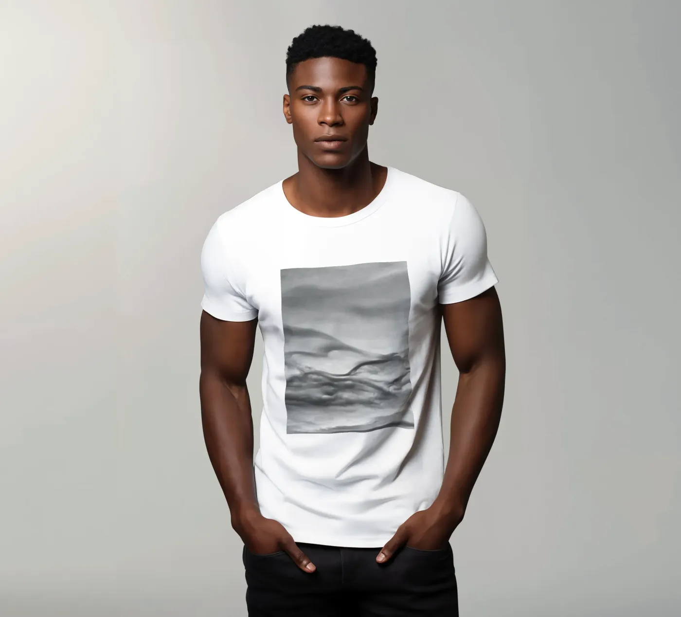 Cloud pattern t-shirt by Fjöllart