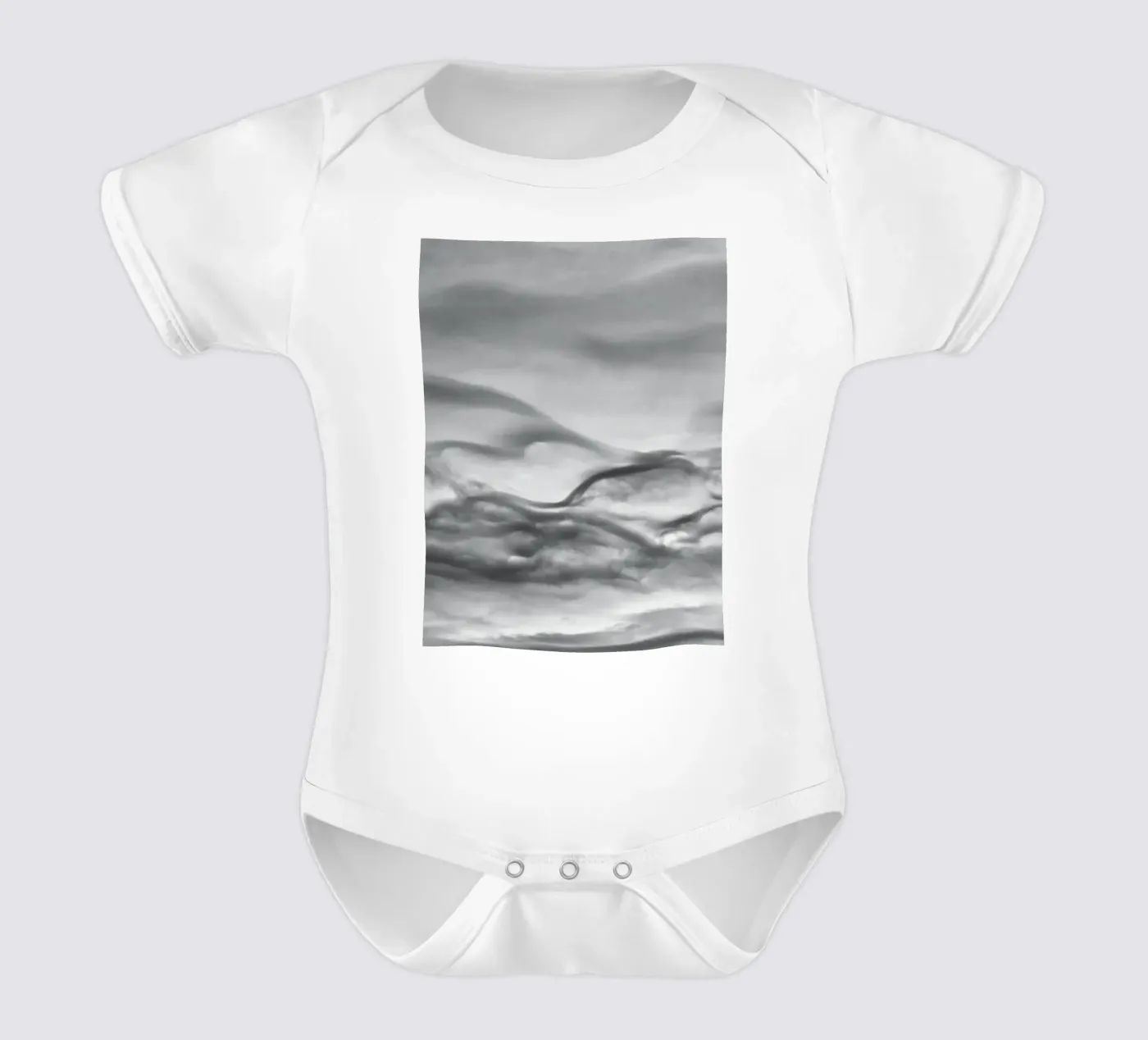 Wolkenmuster Kurzarm Babybody von Fjöllart