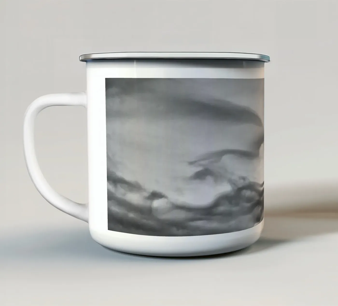 Cloud pattern Emaille Tasse von Fjöllart