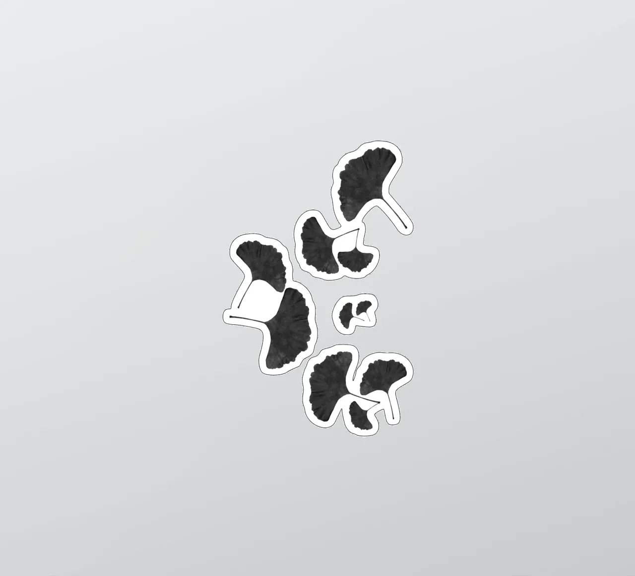 Foglie di ginkgo in bianco e nero I adesivo da Orara Studio