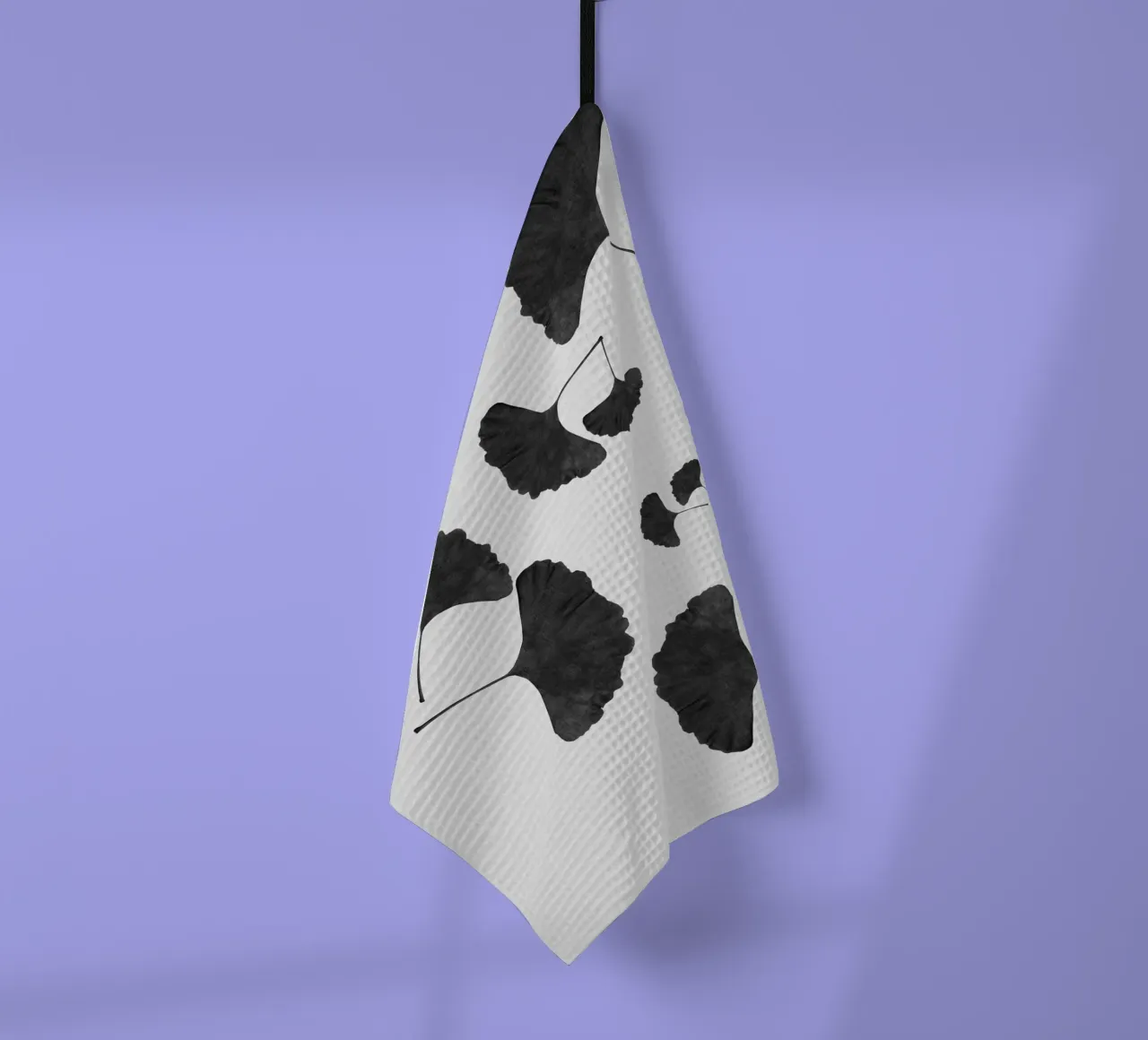 Foglie di ginkgo in bianco e nero I canovaccio da cucina da Orara Studio