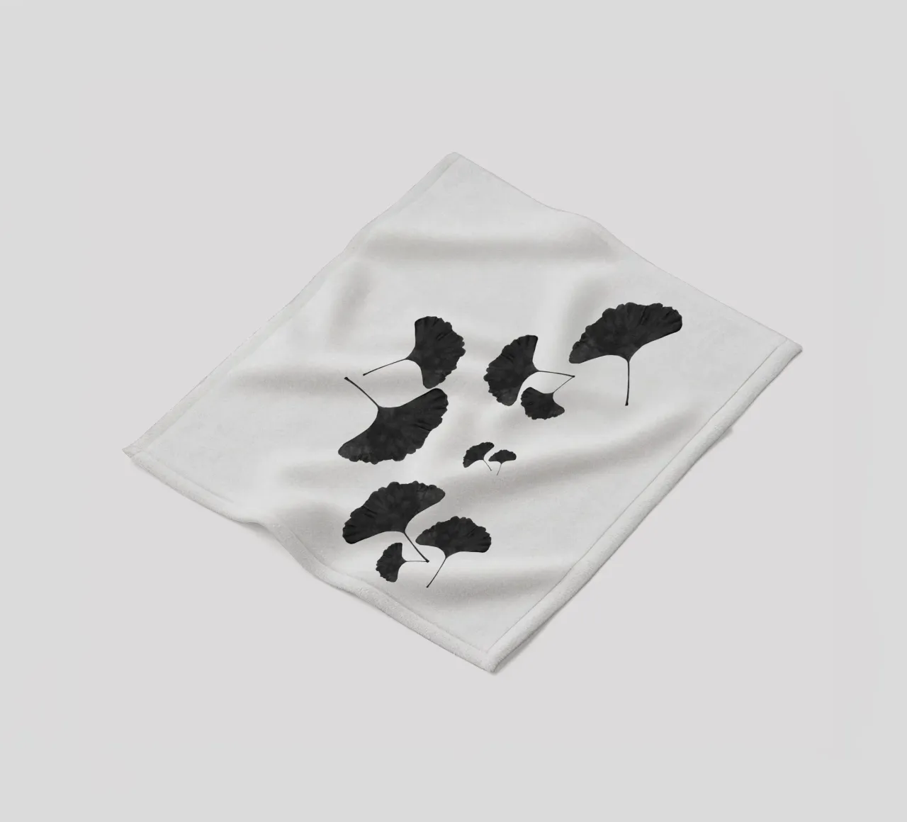 Foglie di ginkgo in bianco e nero I coperta in pile da Orara Studio