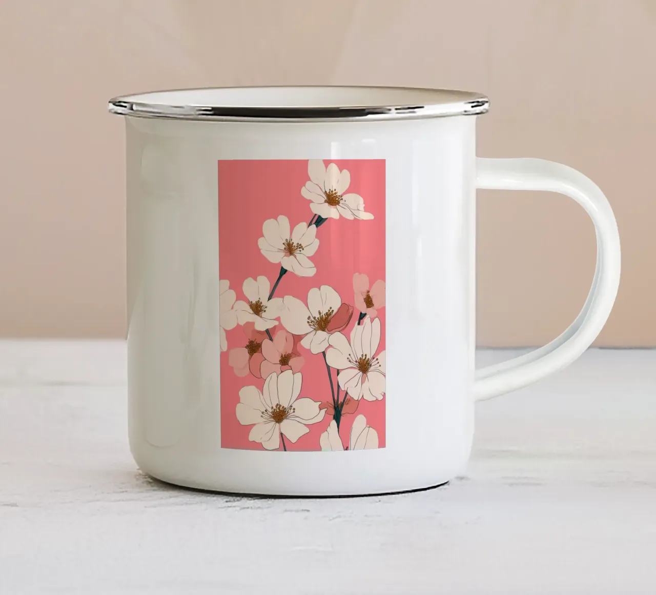 Blush Bloom tazza in smalto da Amelie Rose