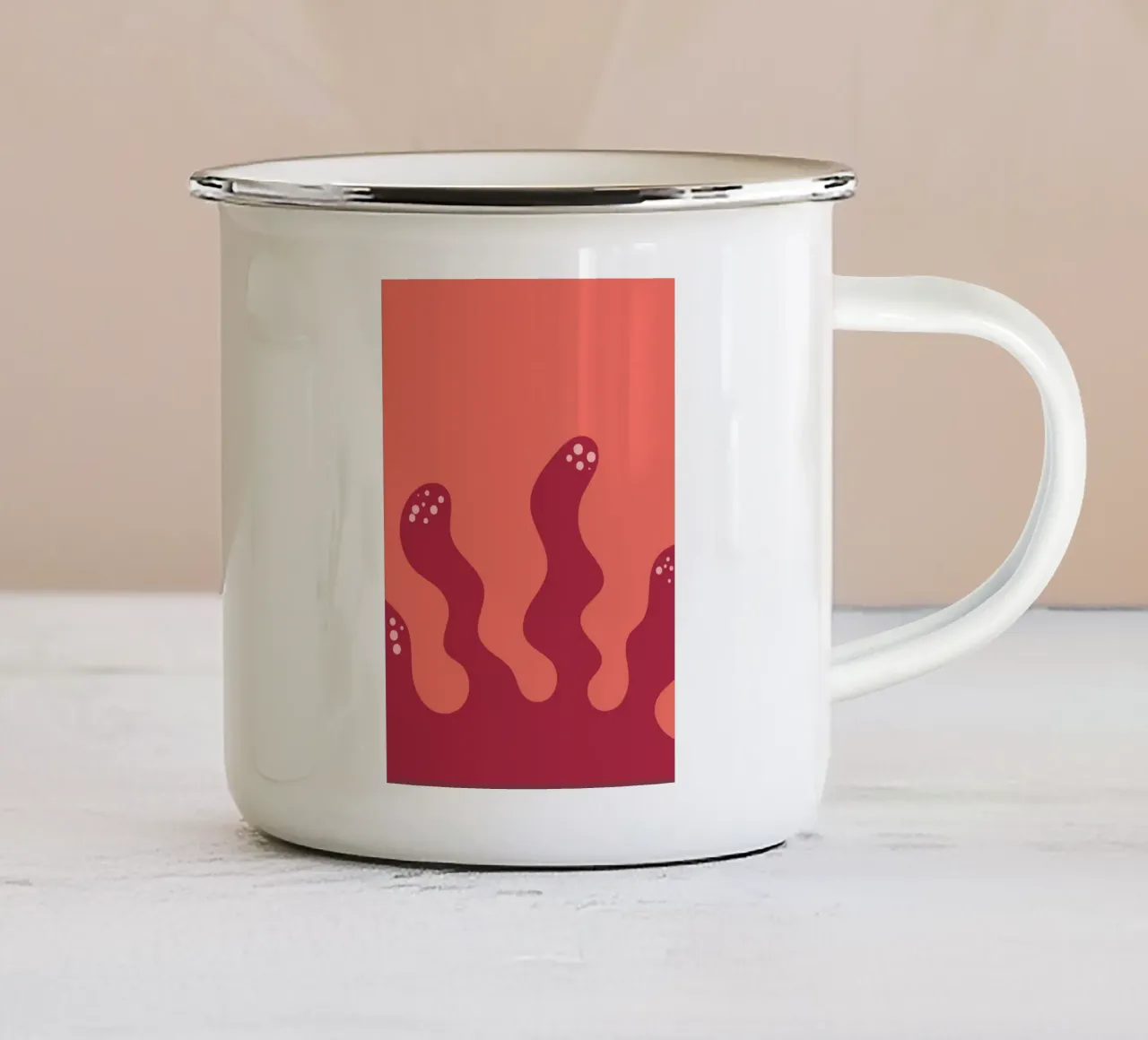 Anemone Rosa Oceano tazza in smalto da Studio Fun Boy