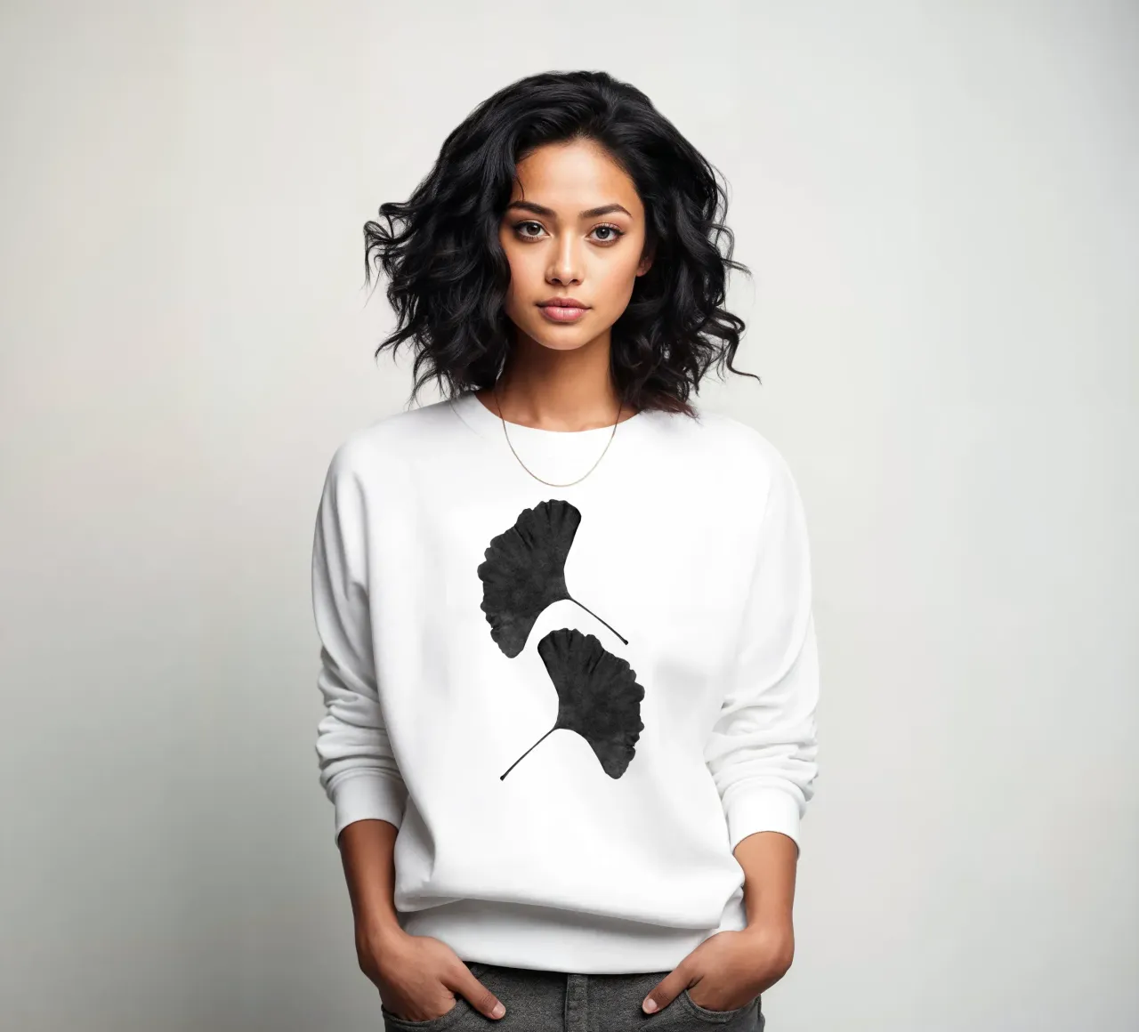 Foglia di ginkgo in bianco e nero II felpa da Orara Studio