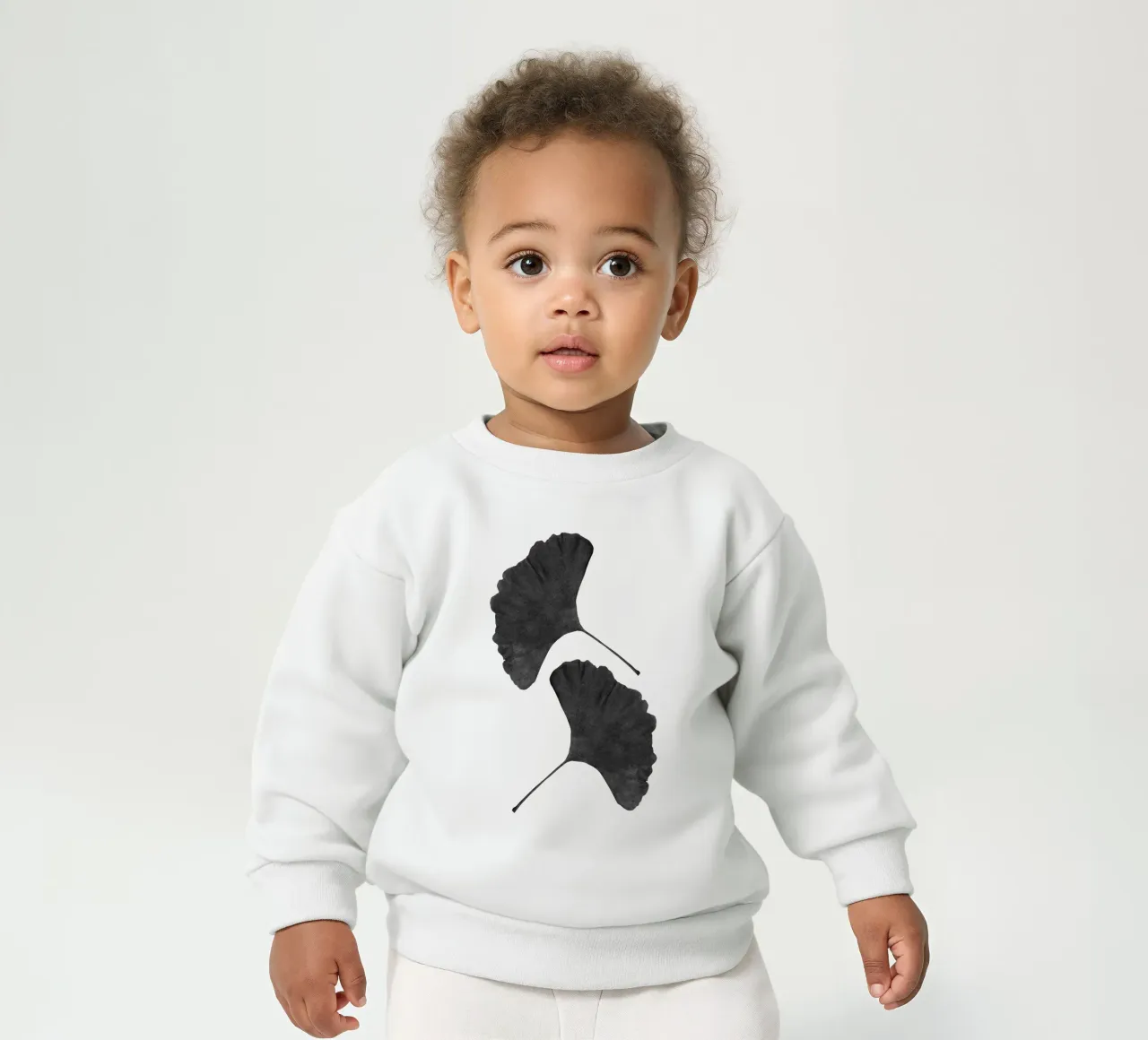 Foglia di ginkgo in bianco e nero II felpa neonato da Orara Studio