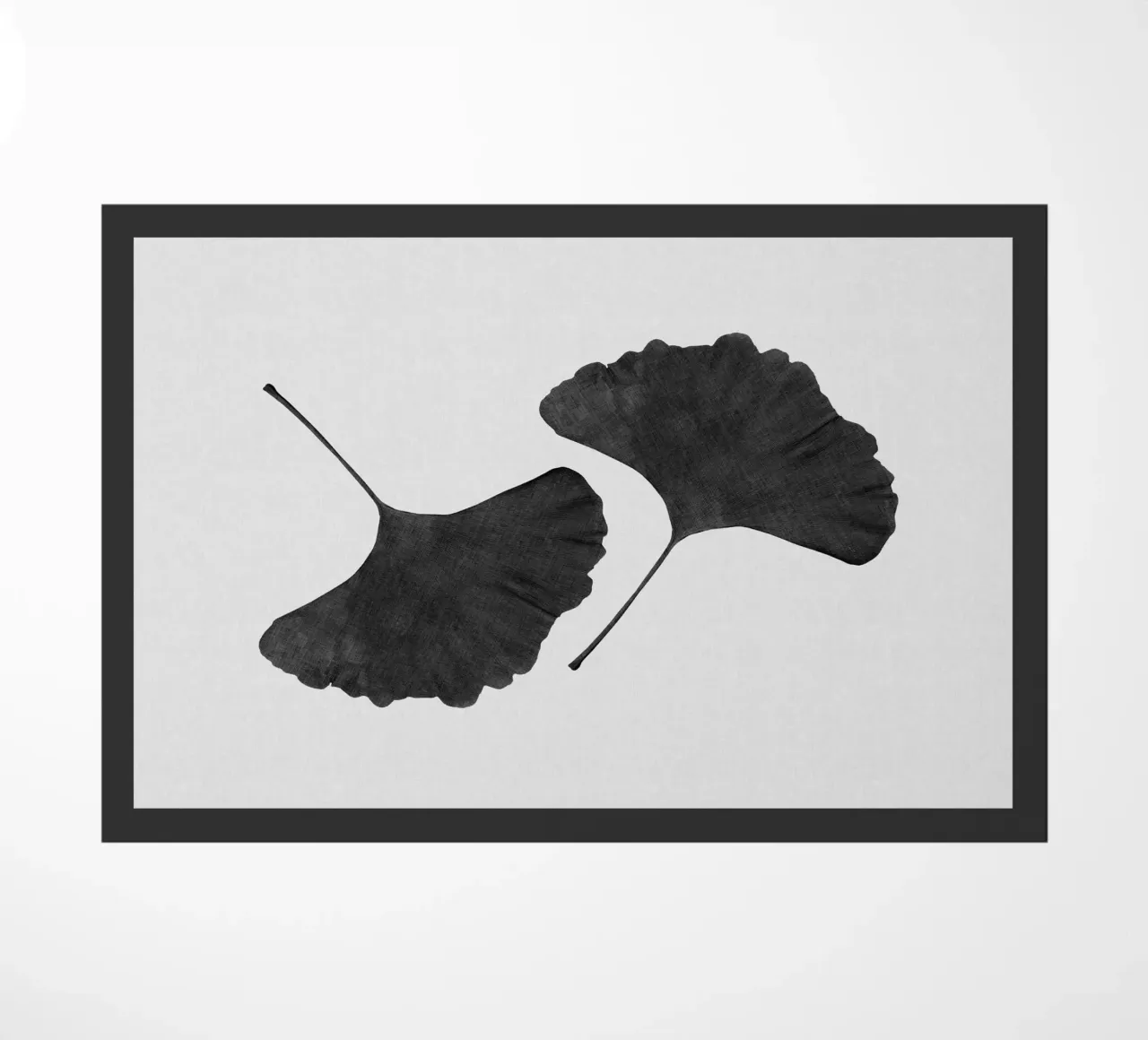 Foglia di ginkgo in bianco e nero II zerbino da Orara Studio