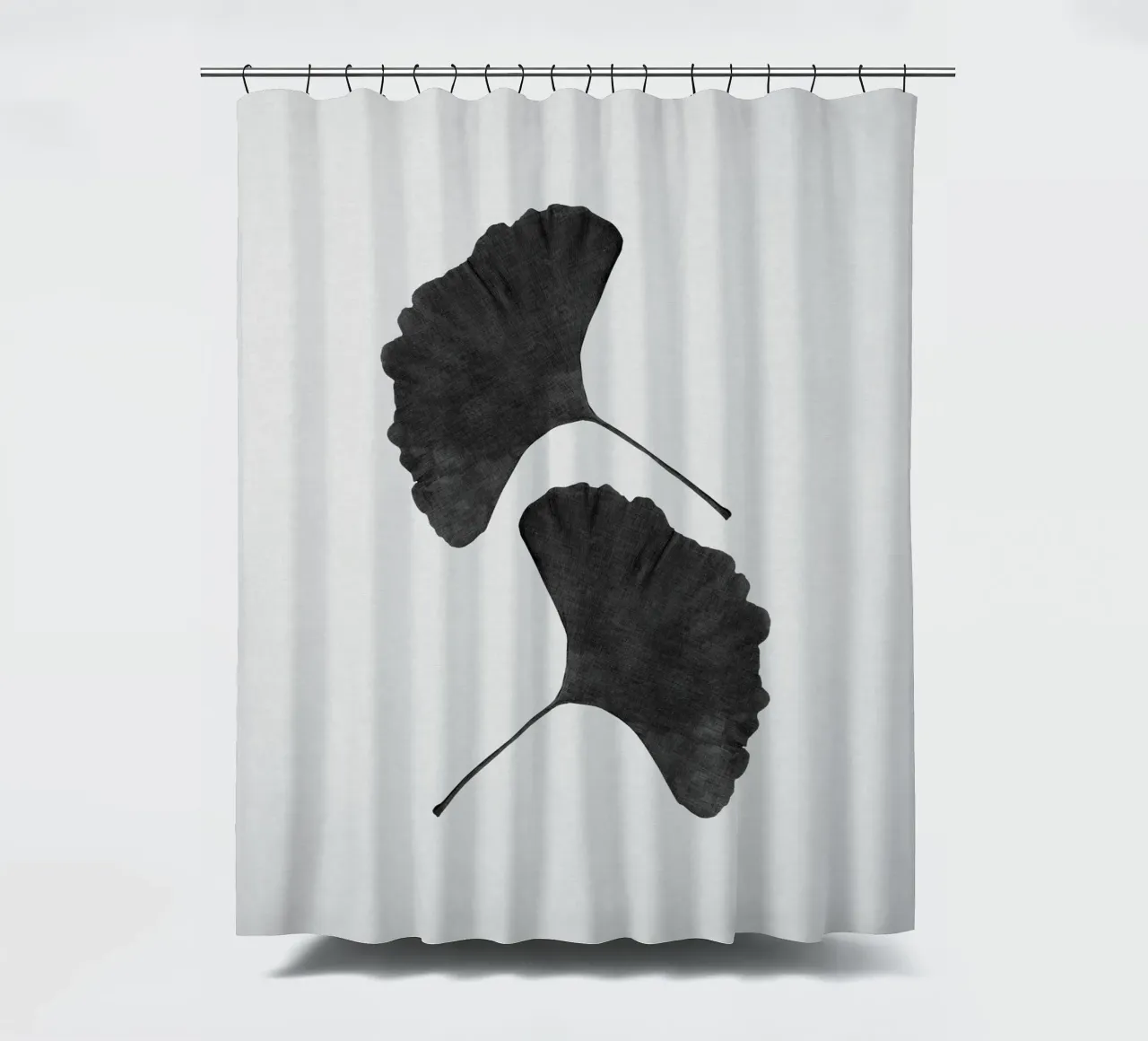 Foglia di ginkgo in bianco e nero II tenda da doccia da Orara Studio