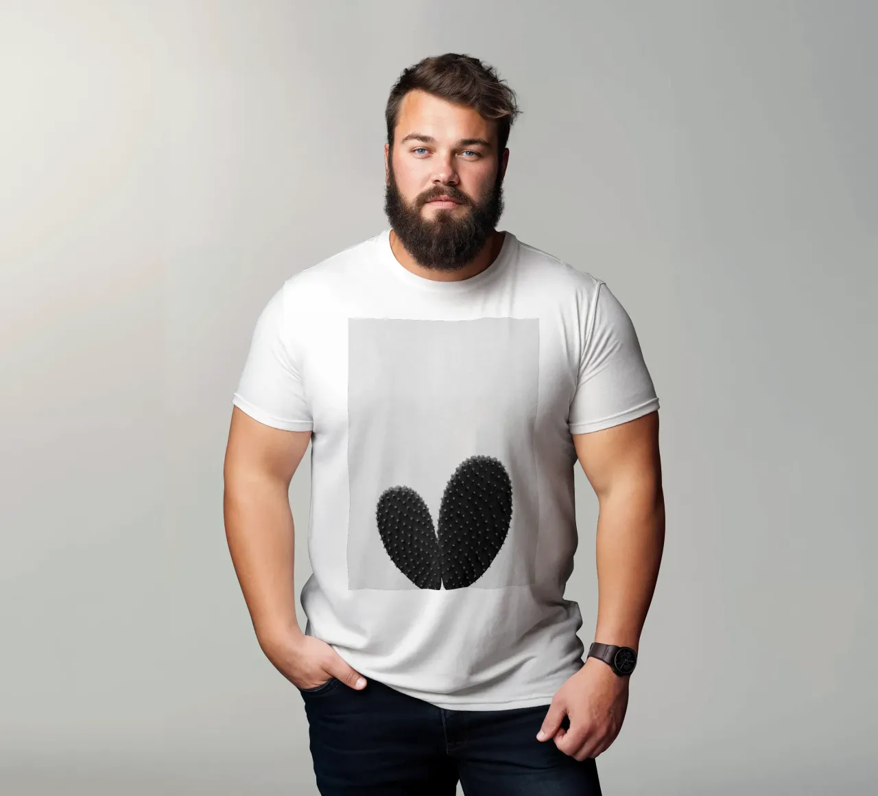 Cuore di cactus in bianco e nero t-shirt da Orara Studio