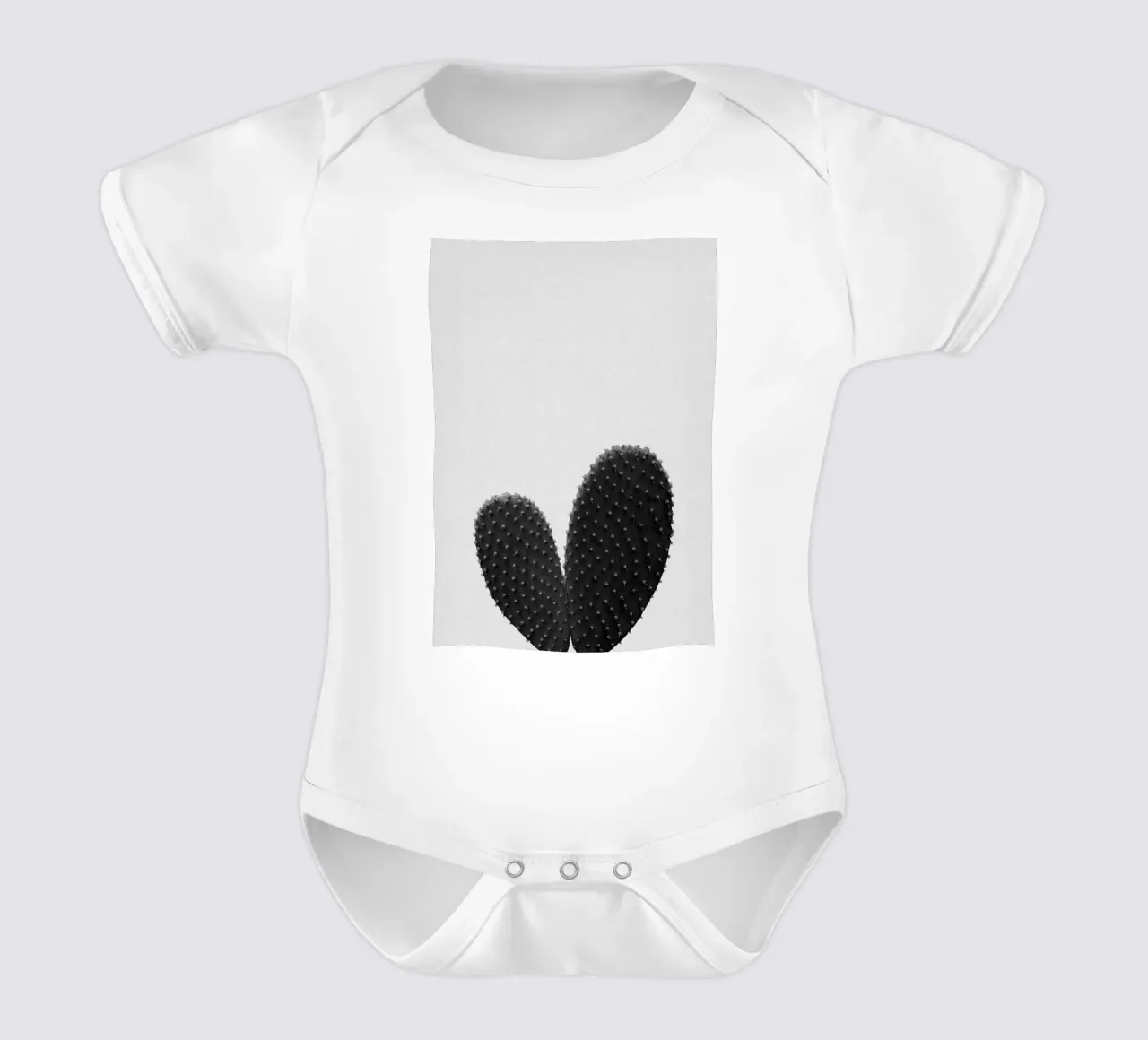 Cuore di cactus in bianco e nero body neonato maniche corte da Orara Studio