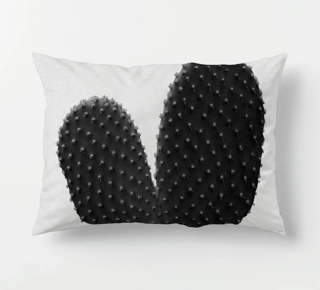 Cuore di cactus in bianco e nero cuscino da Orara Studio