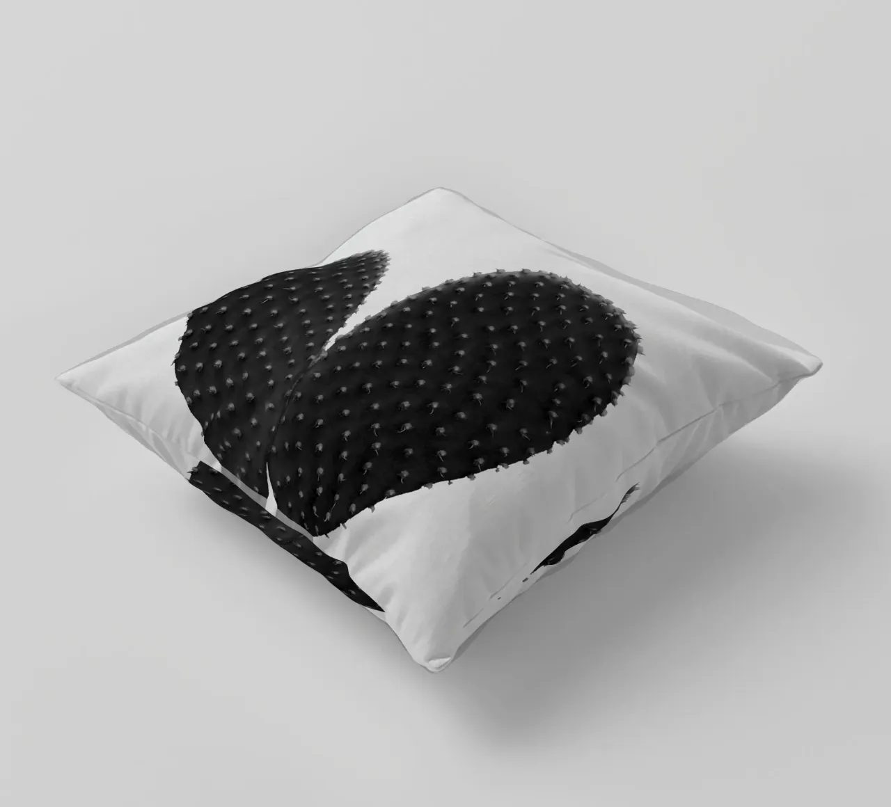 Cuore di cactus in bianco e nero cuscino da Orara Studio