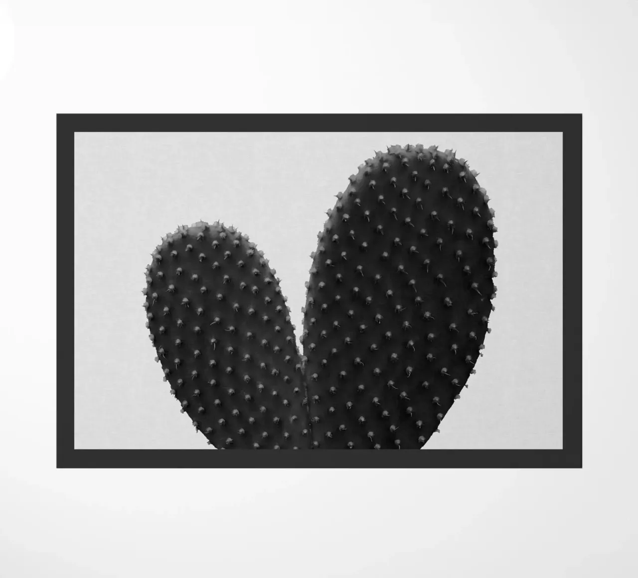 Cuore di cactus in bianco e nero zerbino da Orara Studio