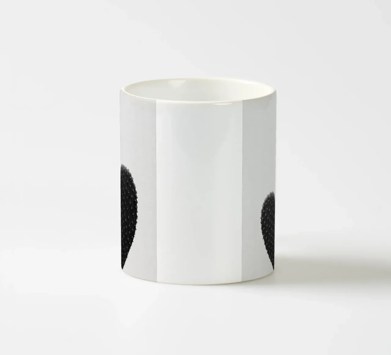 Cuore di cactus in bianco e nero tazza in ceramica da Orara Studio