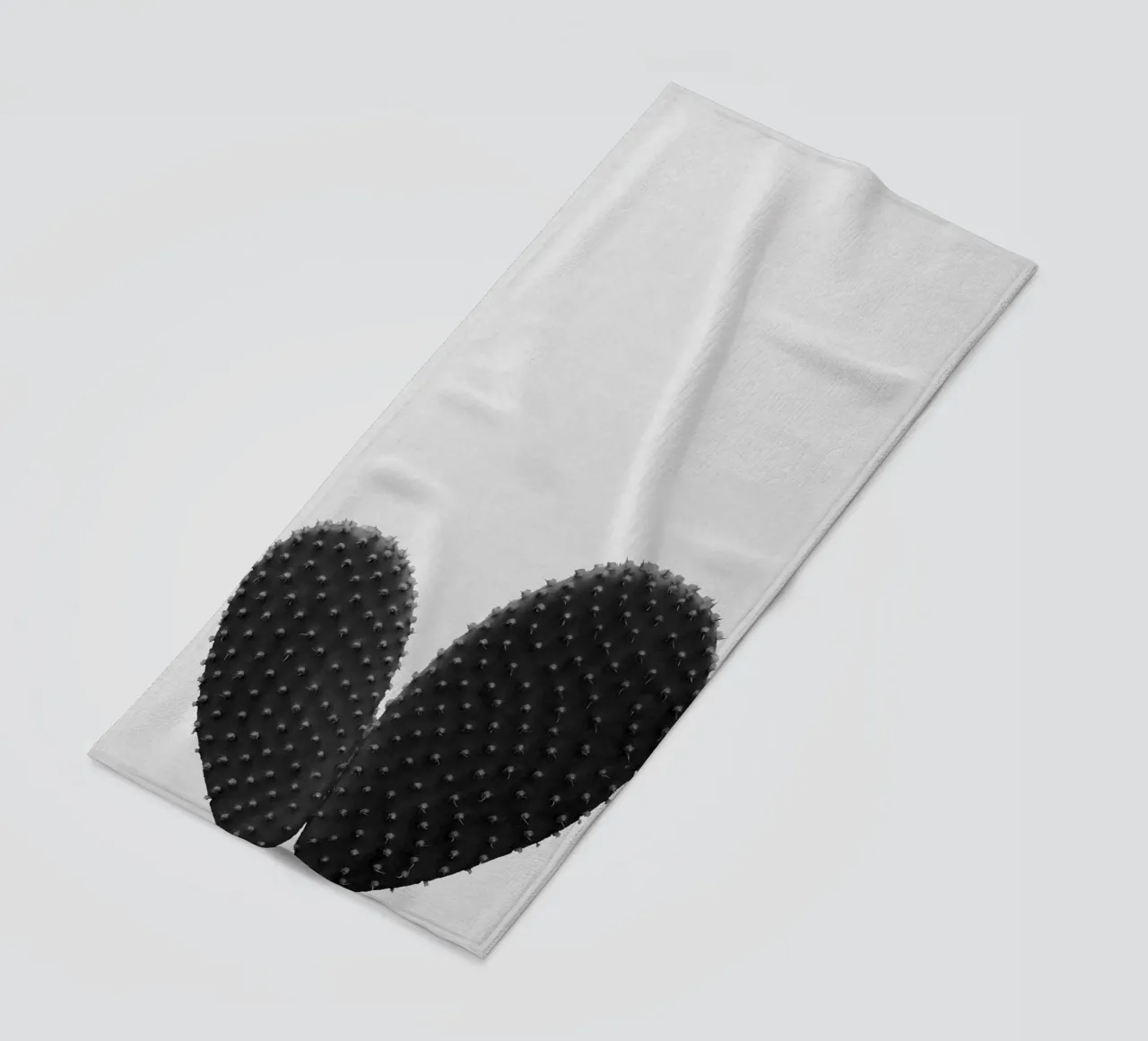 Cuore di cactus in bianco e nero telo mare da Orara Studio
