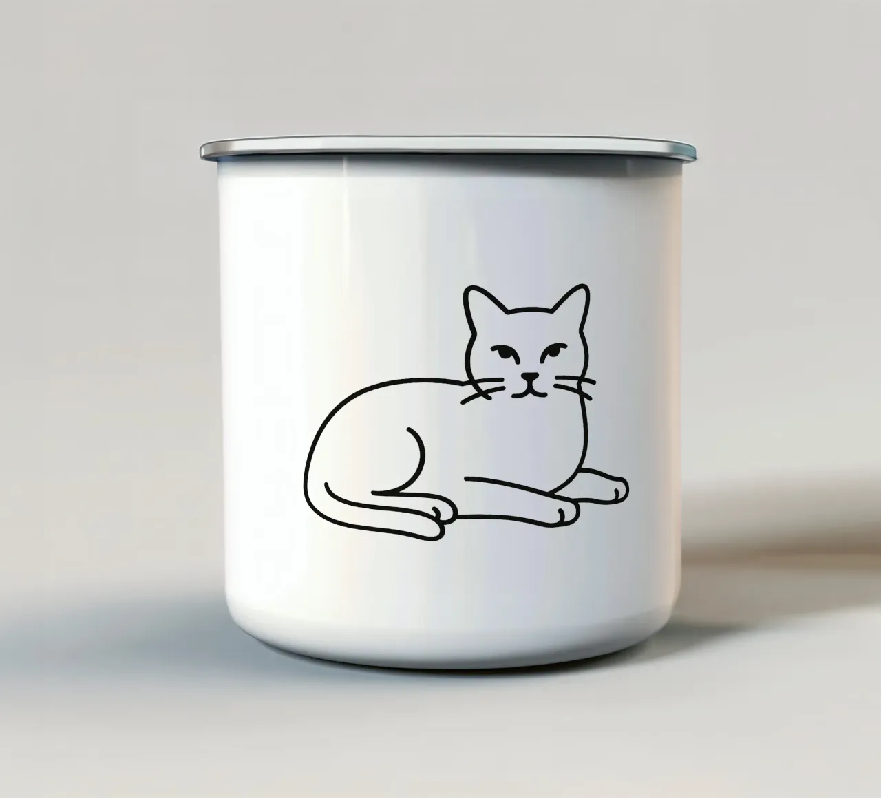 Gatti sdraiati in linea tazza in smalto da Bold & Simple