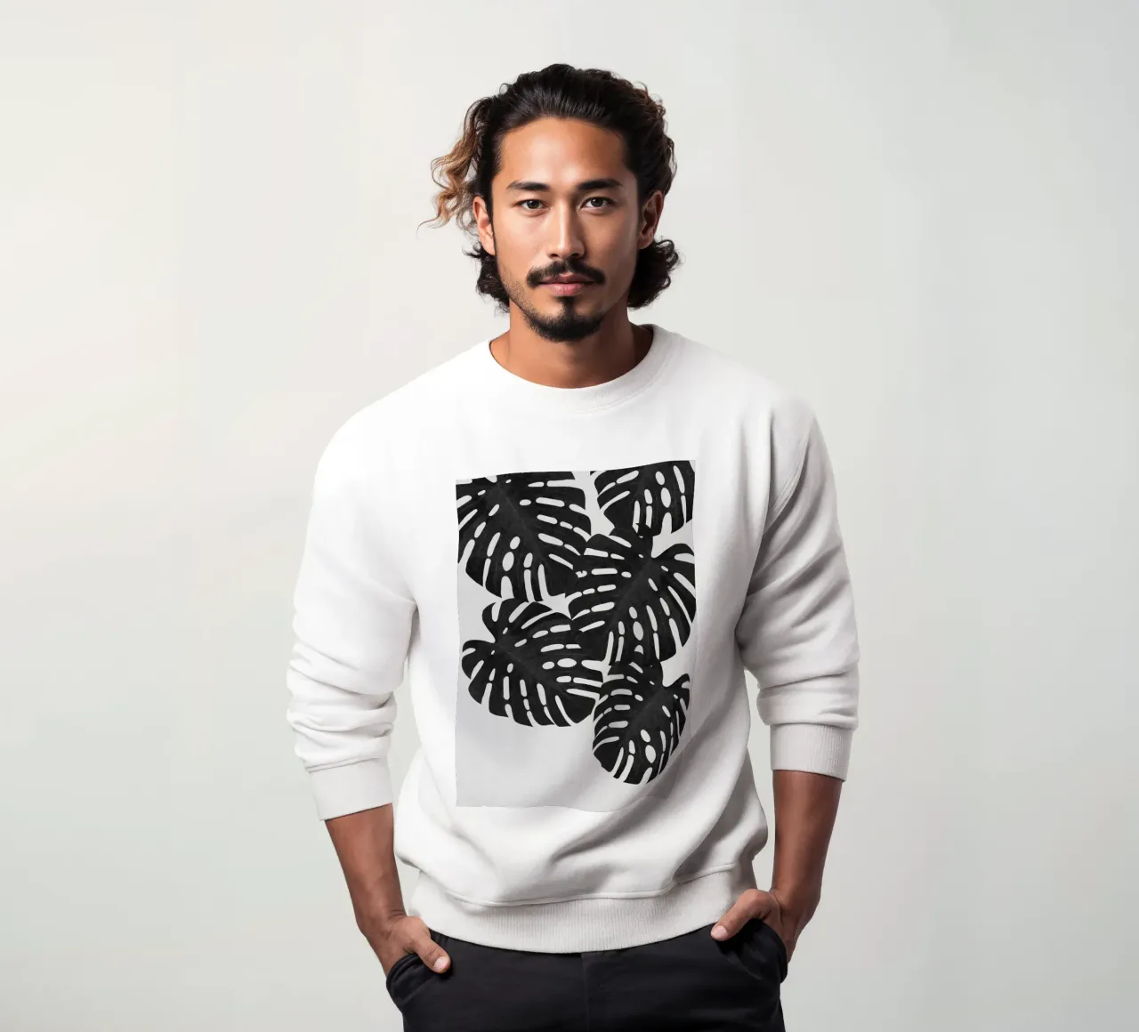 Monstera Foglia Bianco e Nero I felpa da Orara Studio