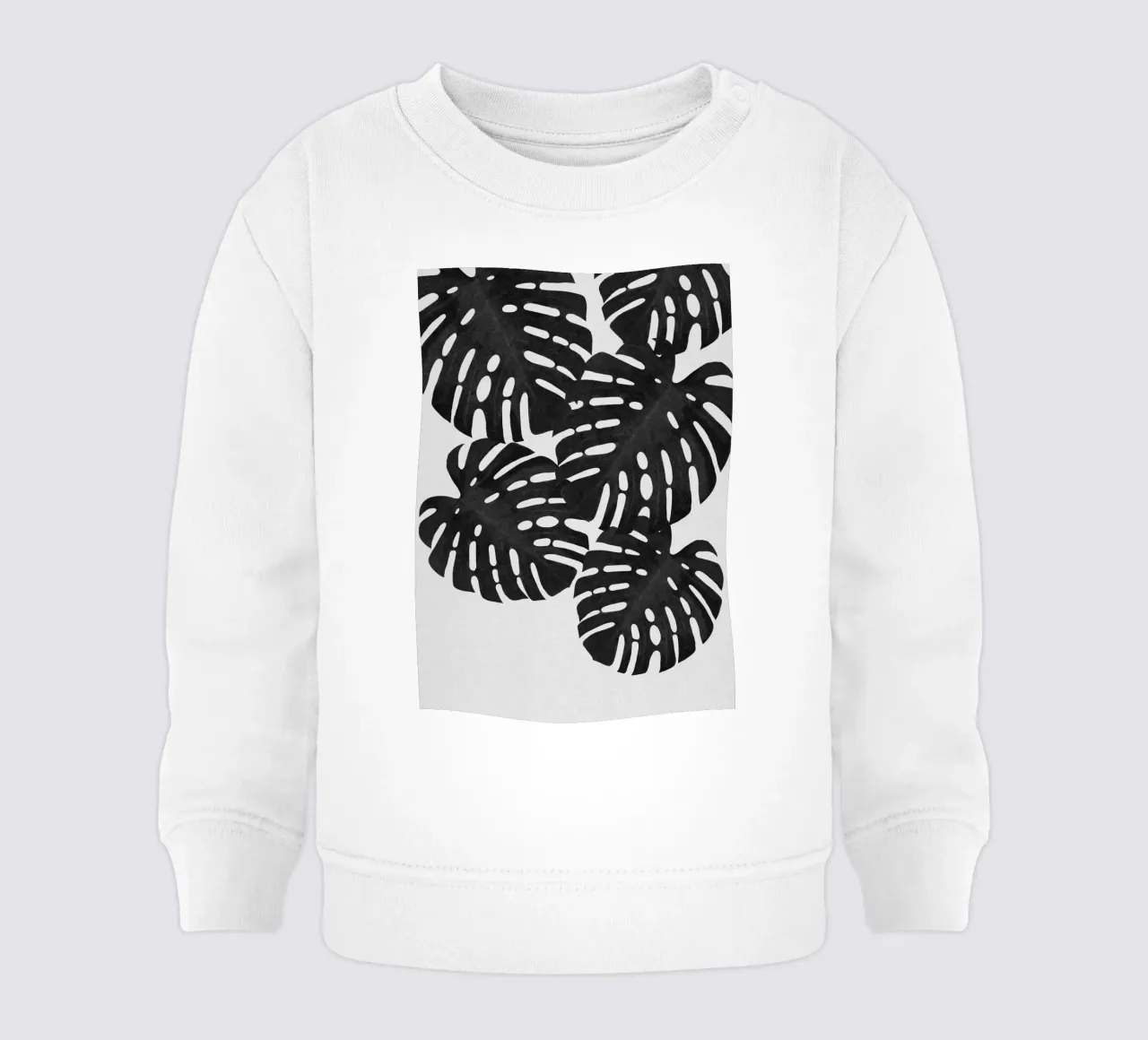 Monstera Foglia Bianco e Nero I felpa neonato da Orara Studio