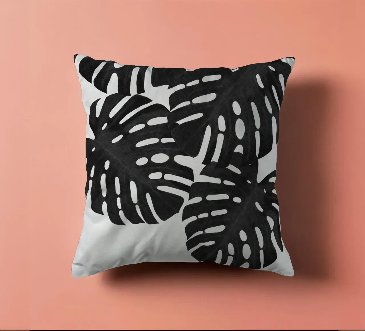 Monstera Foglia Bianco e Nero I cuscino da Orara Studio