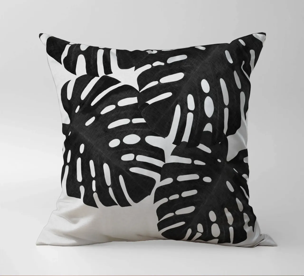 Monstera Foglia Bianco e Nero I cuscino da Orara Studio