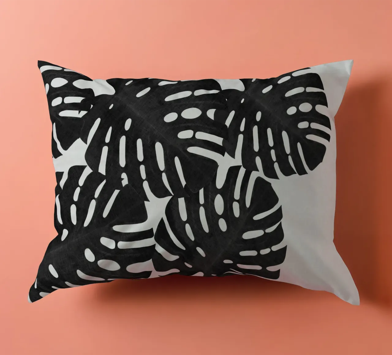 Monstera Foglia Bianco e Nero I cuscino da Orara Studio