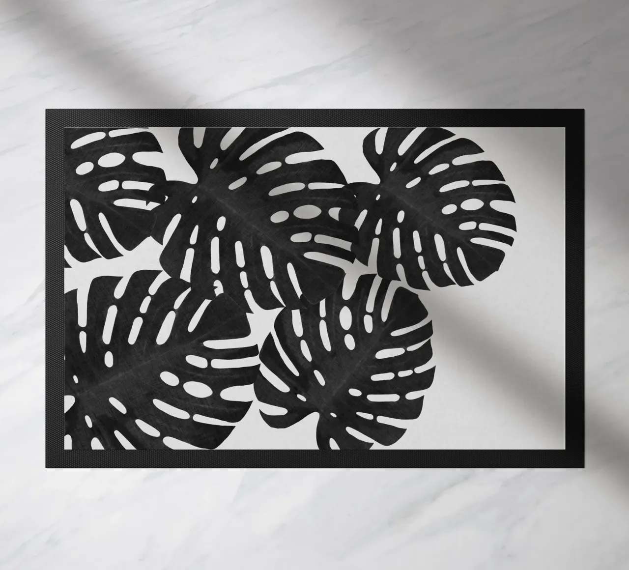 Monstera Foglia Bianco e Nero I zerbino da Orara Studio