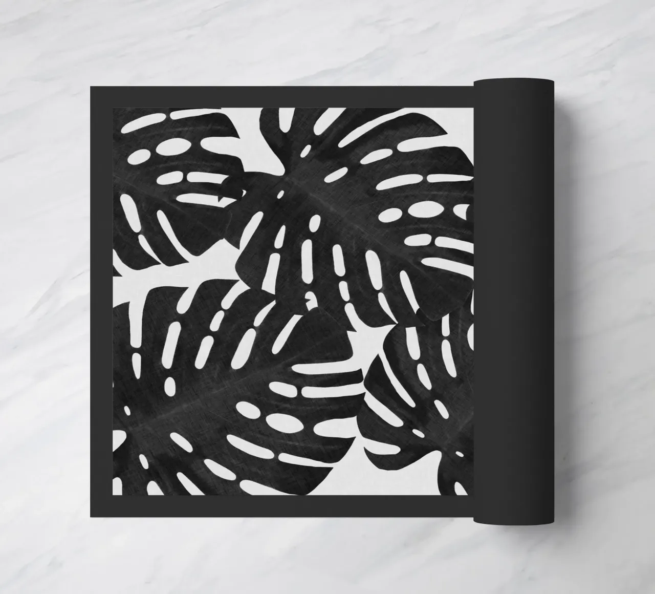 Monstera Foglia Bianco e Nero I zerbino da Orara Studio