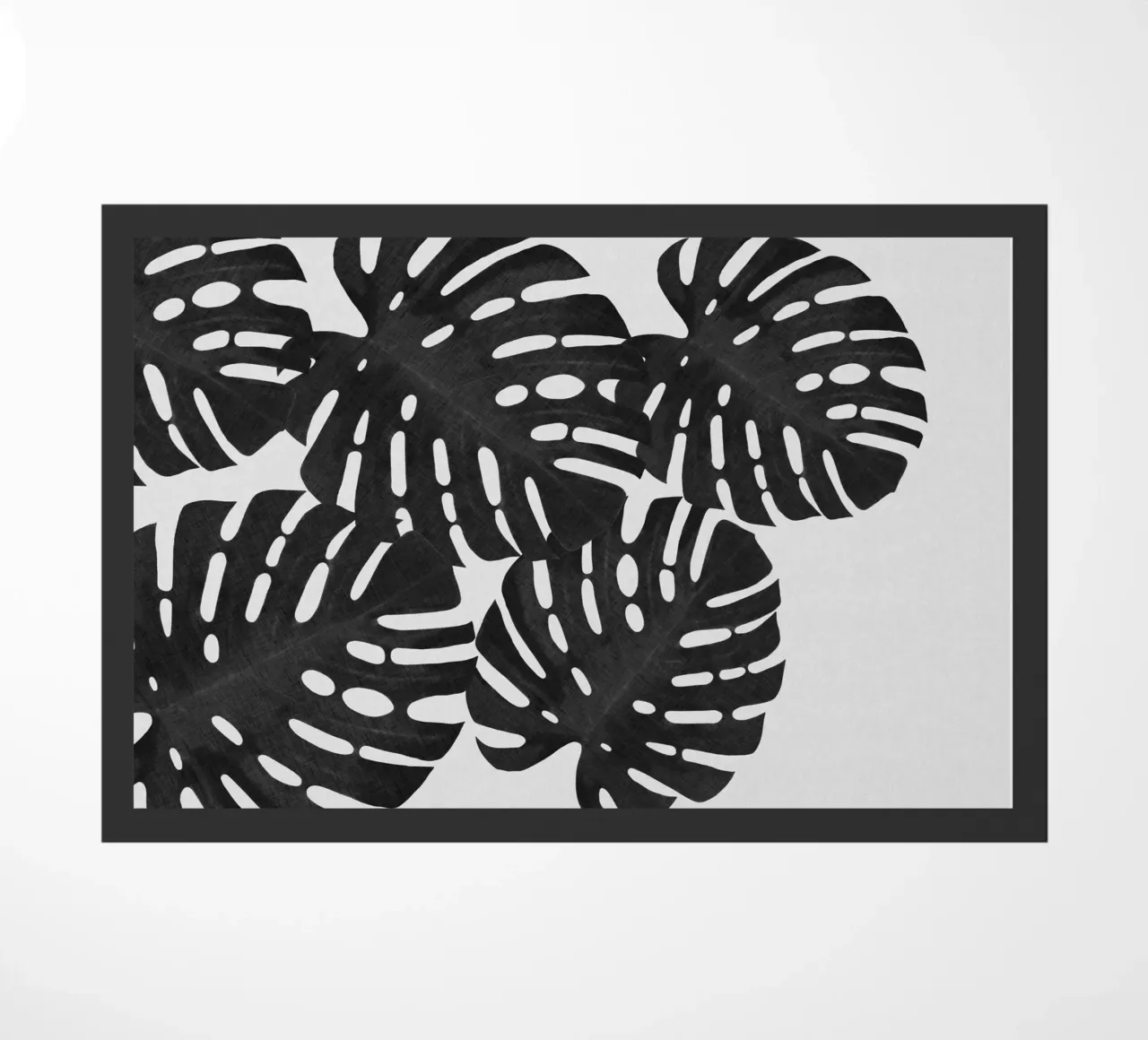 Monstera Foglia Bianco e Nero I zerbino da Orara Studio