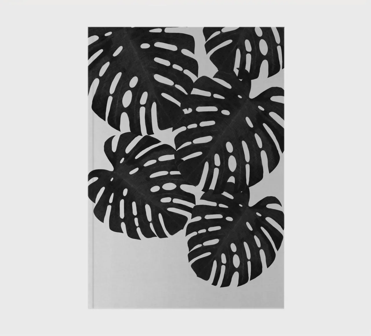 Monstera Leaf Black & White I notebook by Orara Studio