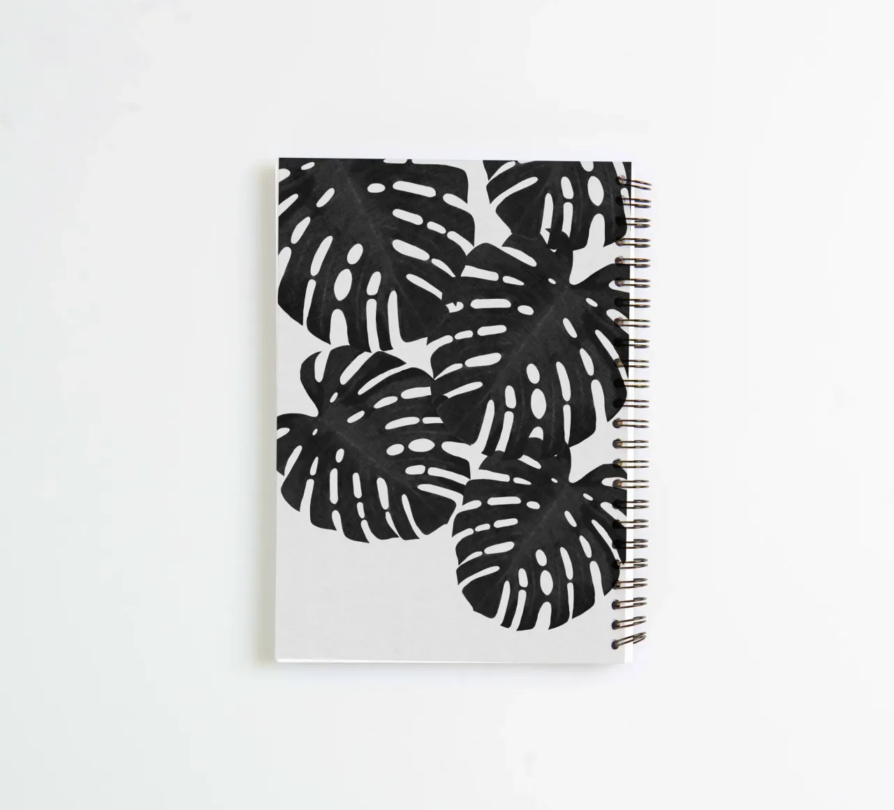 Monstera Leaf Black & White I spiral notebook by Orara Studio