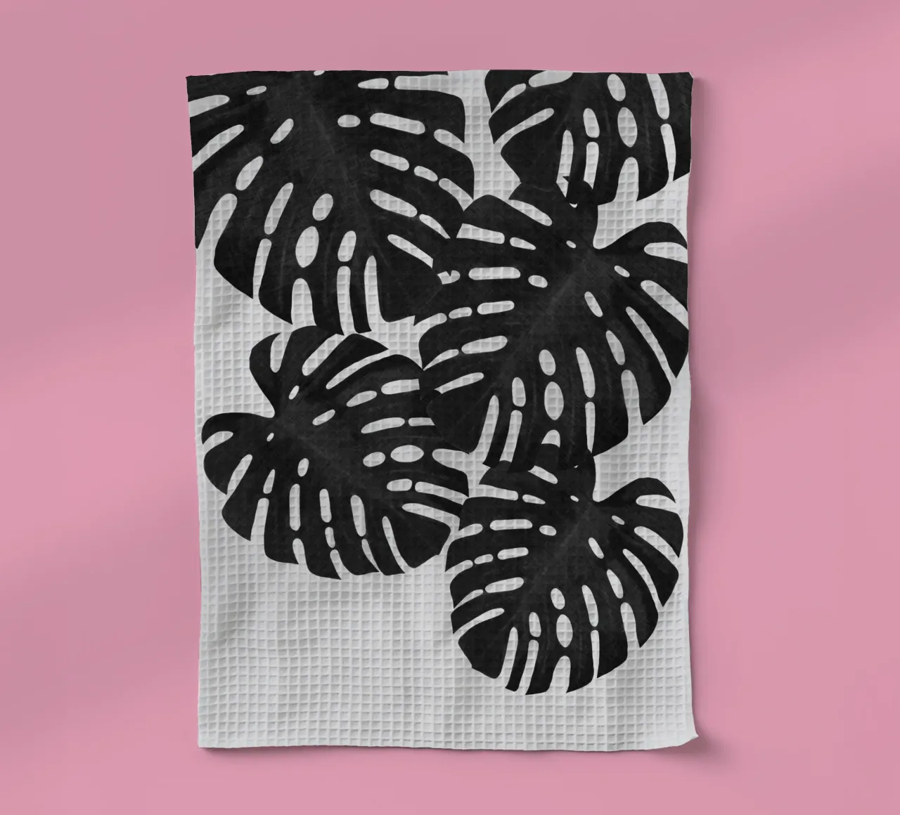 Monstera Foglia Bianco e Nero I canovaccio da cucina da Orara Studio