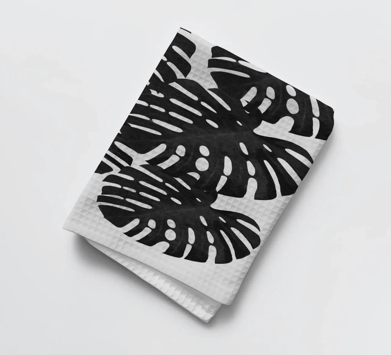 Monstera Foglia Bianco e Nero I canovaccio da cucina da Orara Studio