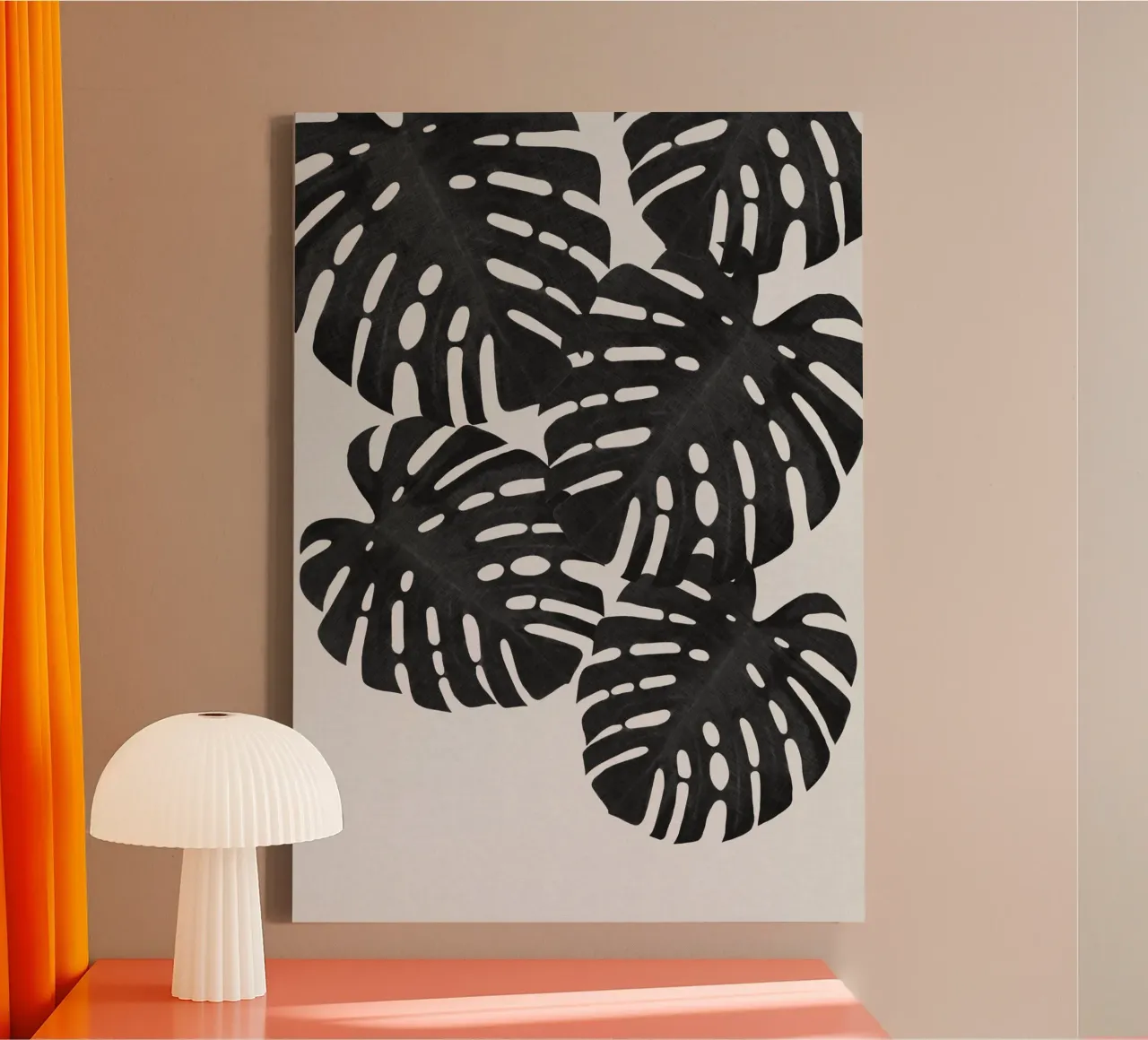 Monstera Leaf Black & White I canvas by Orara Studio