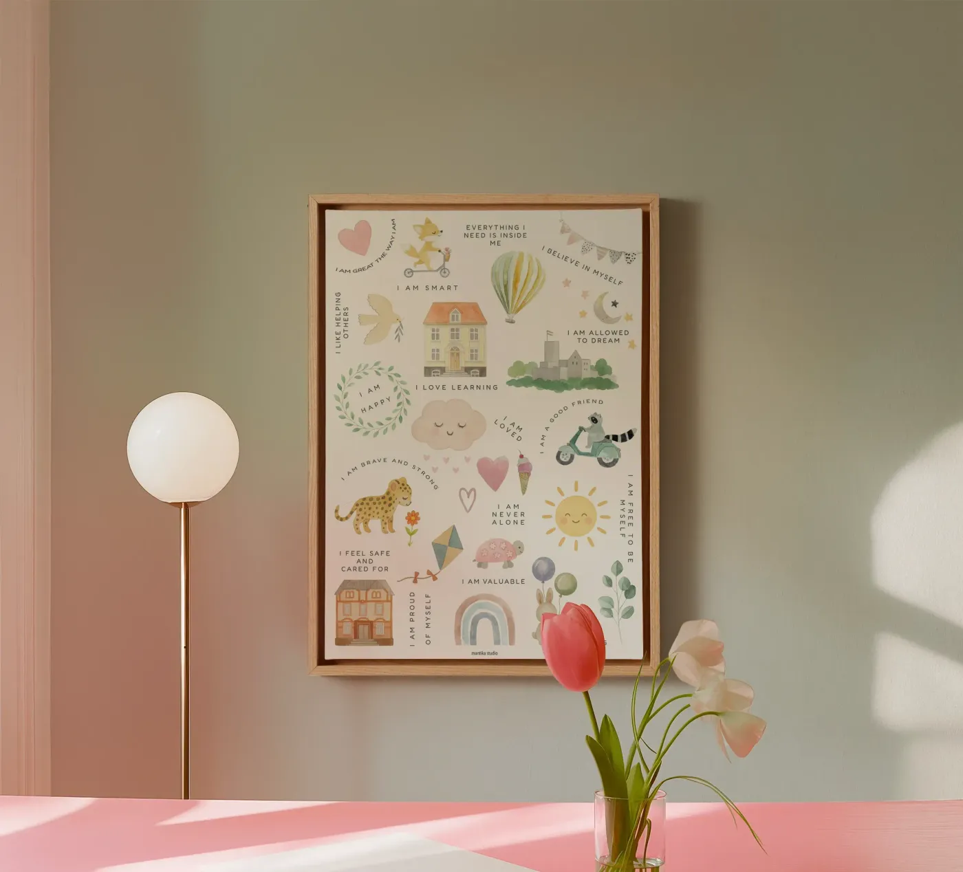 Affirmation Print canvas by mantika studio
